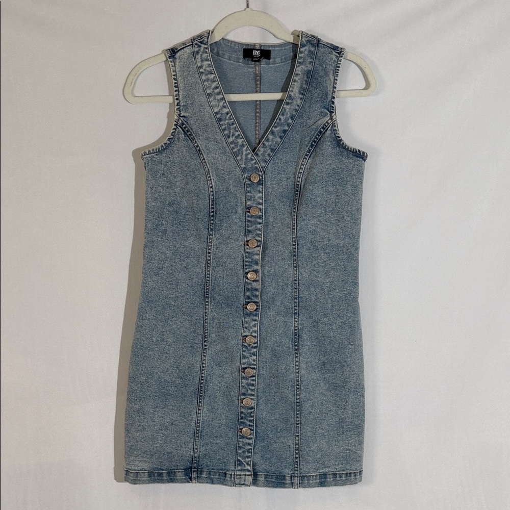 Frye Denim Mini Dress Size XS Button Front EUC Western Perfect For Fall